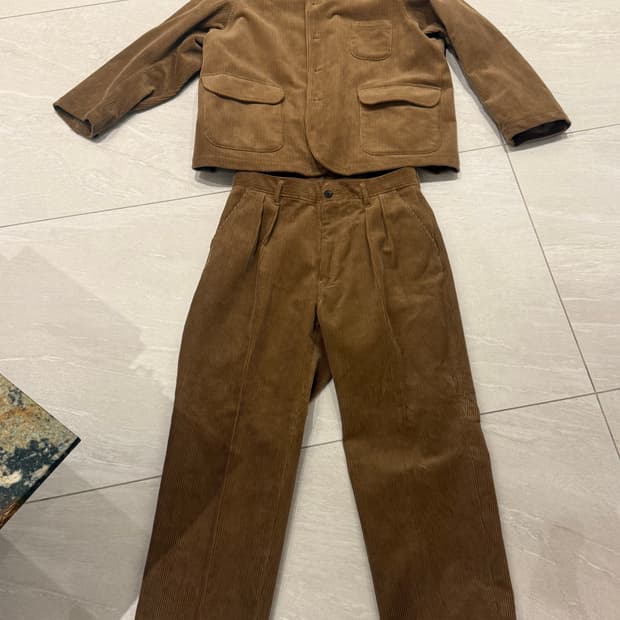 H.unit 일본 빈티지 커스텀 골덴 자켓팬트 세트