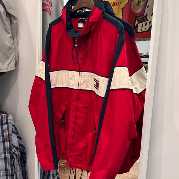 90s Tommy Hilfiger 타미힐피거 올드스쿨 나일론 집업 자켓
