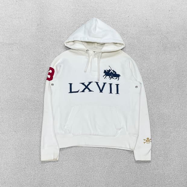 폴로 랄프로렌 LXVII 빅 포니 럭비 후드티 화이트