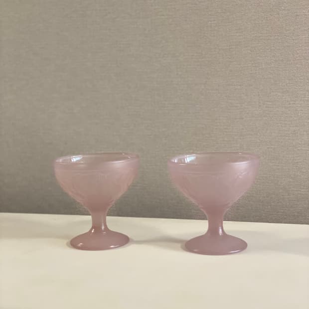 프랑스 빈티지 유리 아이스크림볼 세트 컵