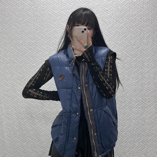 폴로 랄프로렌 쿠키와펜 립스탑 다운 패딩조끼 L C08985