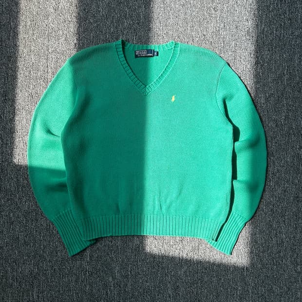 폴로 랄프로렌 민트 브이넥 니트 
