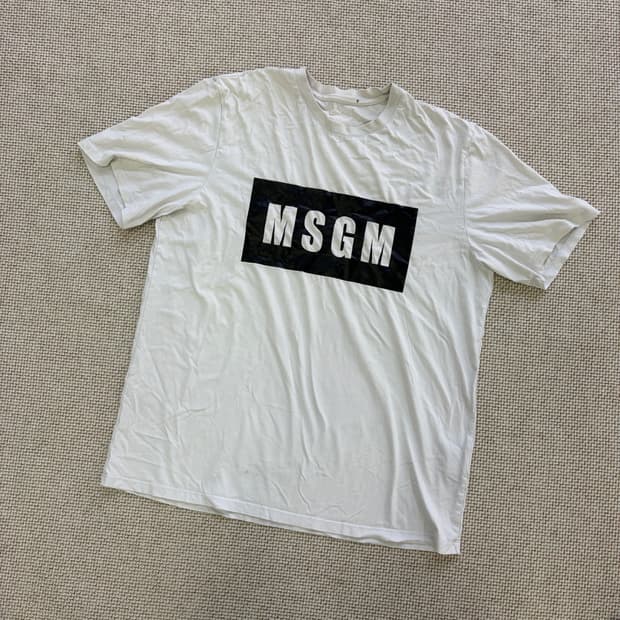 XL MSGM 박스 로고 반팔 티 0701D2