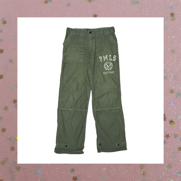 레터링 코튼 팬츠