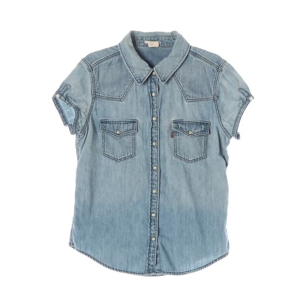 리바이스 웨스턴 반팔 데님 셔츠 S