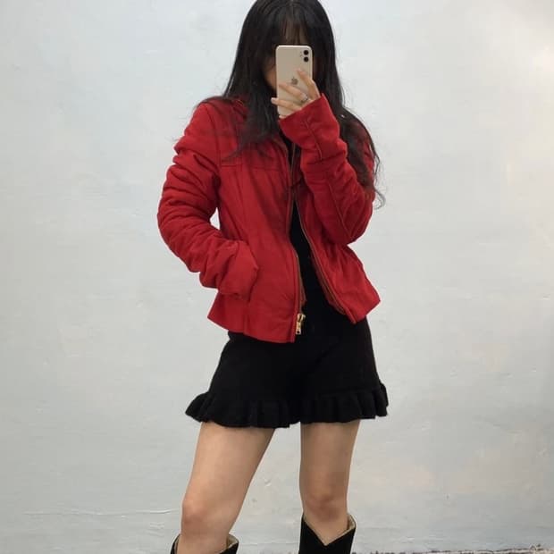 [8410]Dolce&gabbana red shearing coat