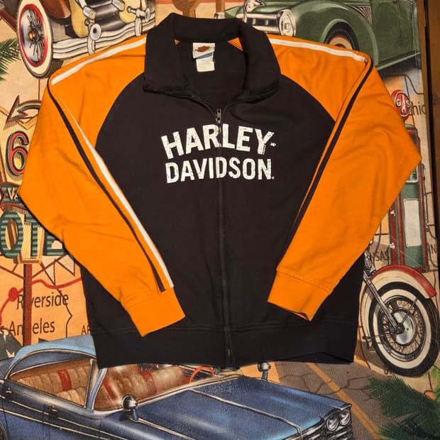 할리데이비슨 오렌지 빈티지 집업