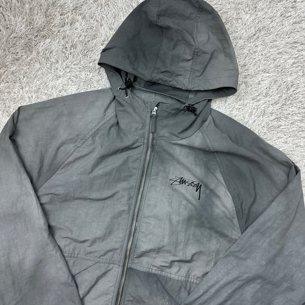 [M] 정품 스투시 웨이브 다이 비치 쉘 자켓 그레이