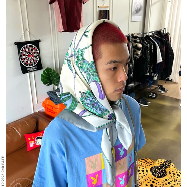 JPN Vintage Regalia Pattern Silk Scarf
