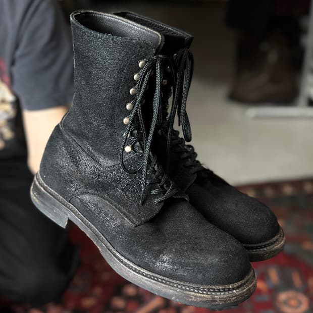 *아카이브* 10A/W 미하라 야스히로 러프아웃 스웨이드 컴뱃 부츠