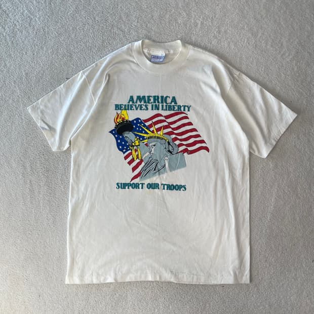90s All Sport 자유의 여신상 프린팅 반팔 티셔츠