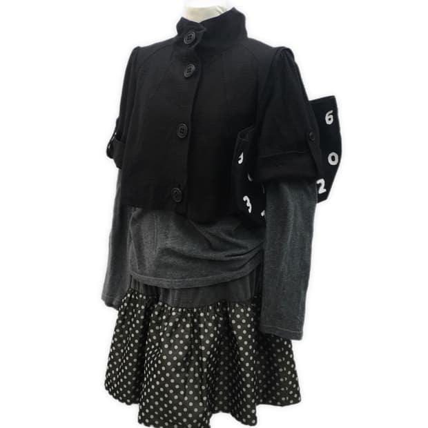 Black crop jacket coat
