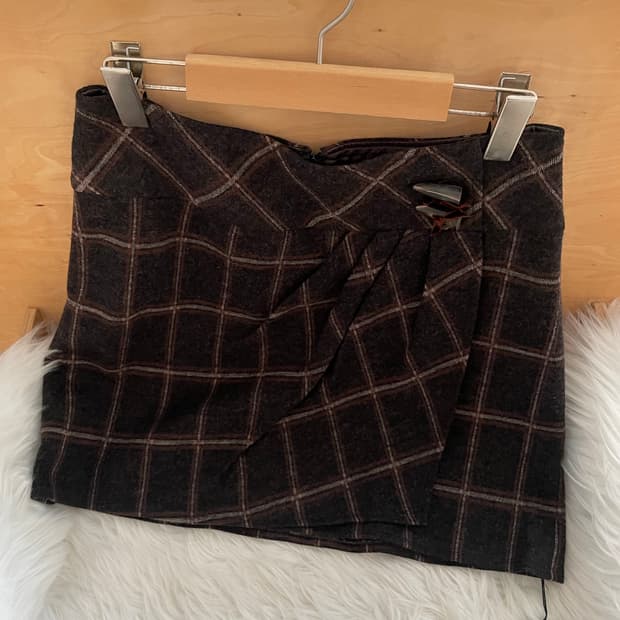 vintage shirring wrap mini skirt