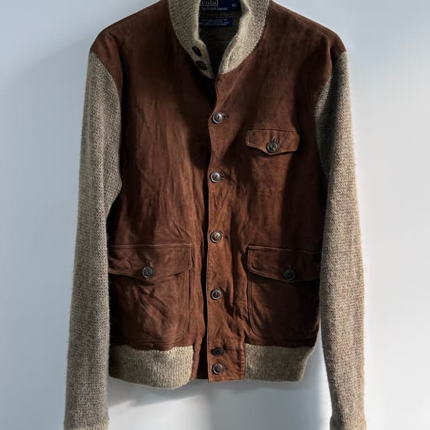 폴로 레더/울 A-1 가디건 자켓 (va.109)