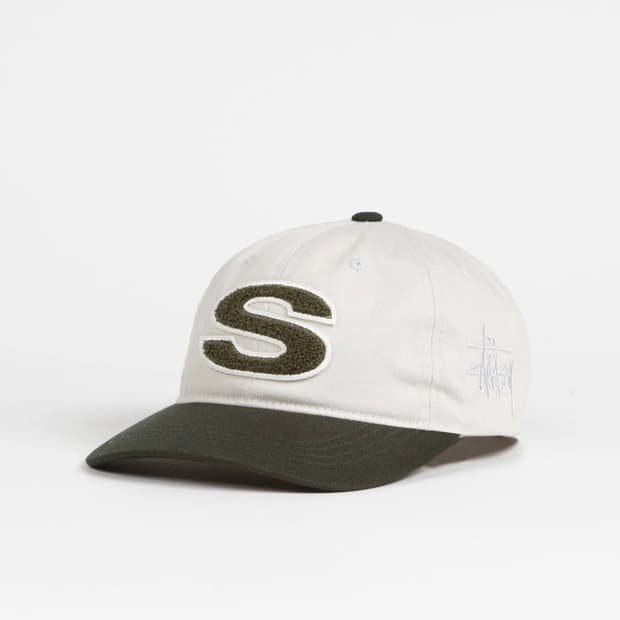 스투시 셔닐 s 캡 올리브 크림