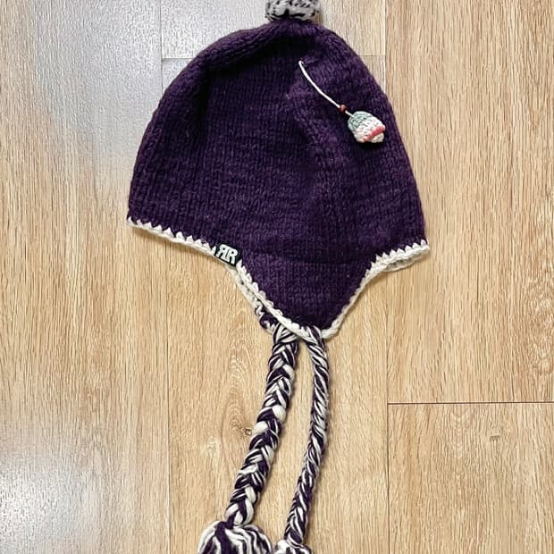 국내 유일 Made 네팔 빈티지 패턴 울 니트 귀달이 이어플랩 비니 모자