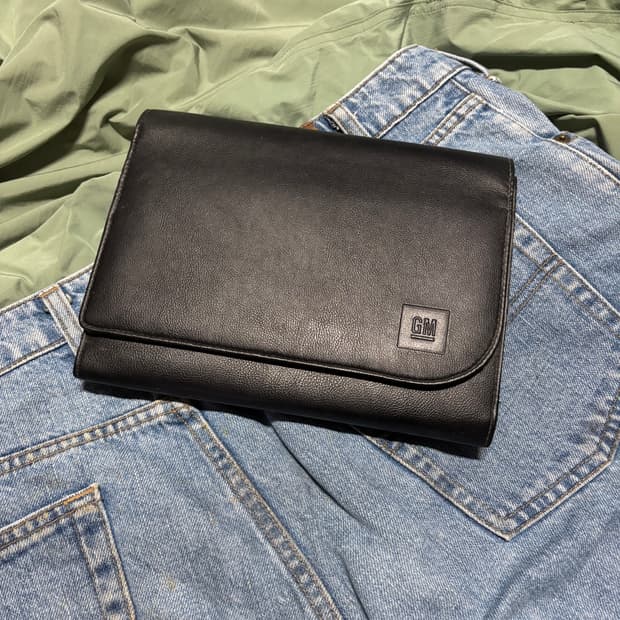 vintage gm leather briefcase note bag
