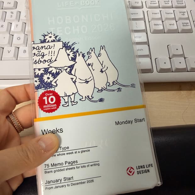 새상품 일본 호보니치 다이어리 2026년 무민 영어버전