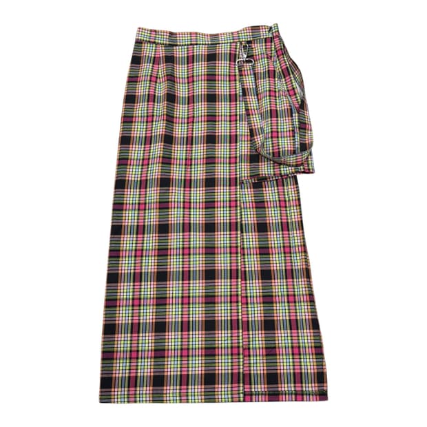 더래그드프리스트 모리걸 체크 치마 바지 m