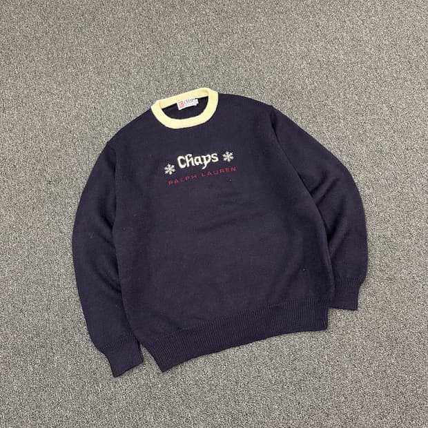 L) 챕스 랄프로렌 빈티지 울 니트 그레이