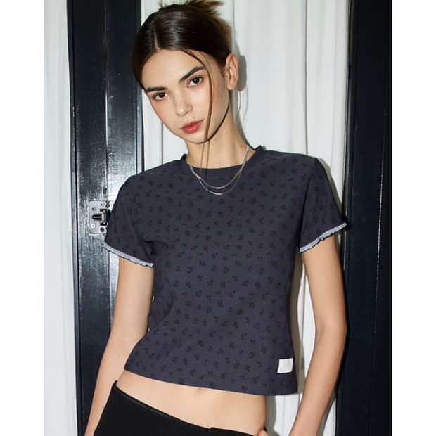 미착용) 라티젠 L19 FLOWER T-SHIRT(CHARCOAL)