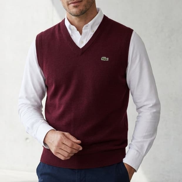 [95]라코스테  브이넥 니트 베스트