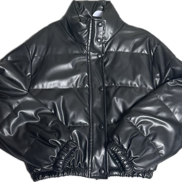 빈티지 유광 숏패딩