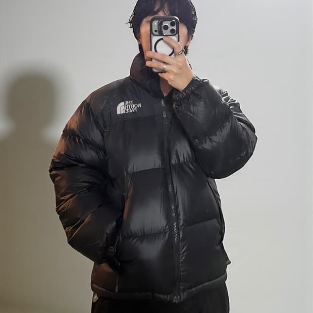 노스페이스 눕시 700 패딩 블랙 90