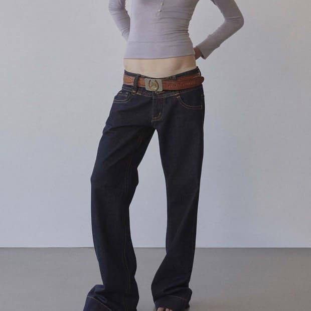 새상품)스컬프터 유니온잭 데님 팬츠 인디고 M