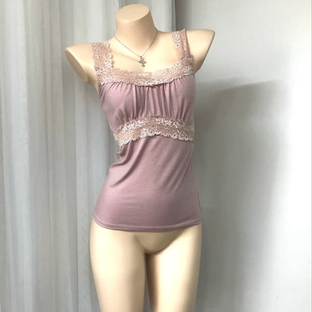 floral lace pink sleeveless