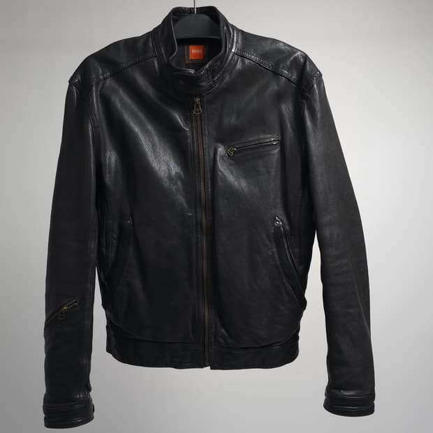 휴고보스 정품 남성 블랙 양가죽 싱글 라이더 가죽 자켓 레더자켓 105 