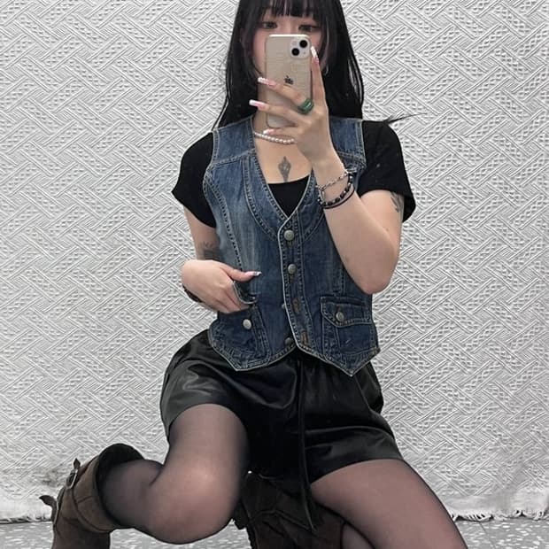 에드윈 컨트리 웨스턴 카우걸 빈티지 데님조끼 베스트 100 C12299