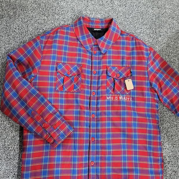 널디 체크무늬 셔츠자켓 