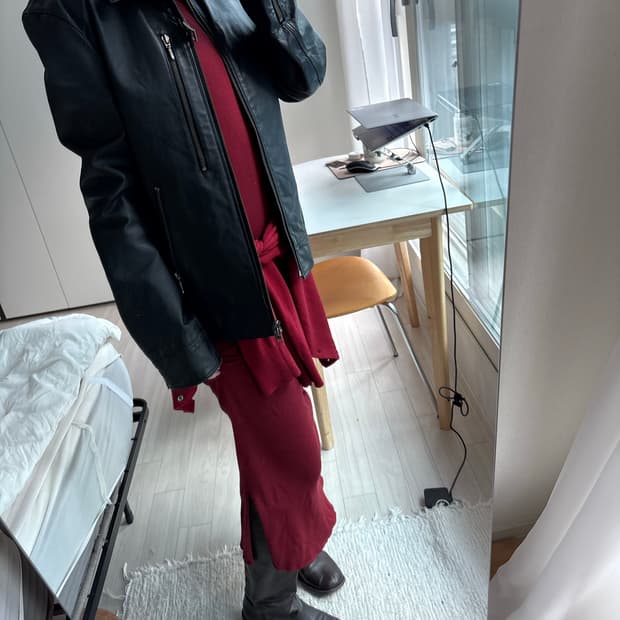 벨티드 라이더 레더 자켓 결제창