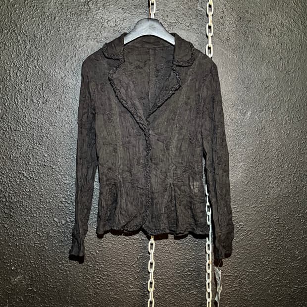 Black Lace-edged Shirt Jacket