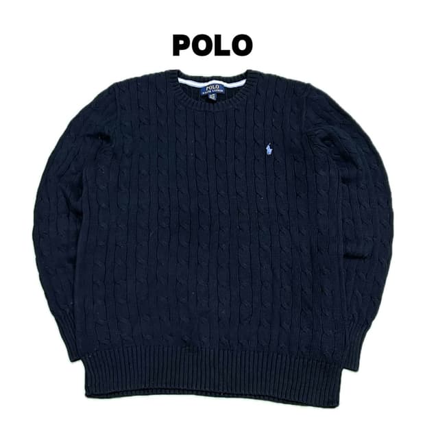 (XL) 폴로 랄프로렌 주니어/우먼스 케이블 니트 네이비