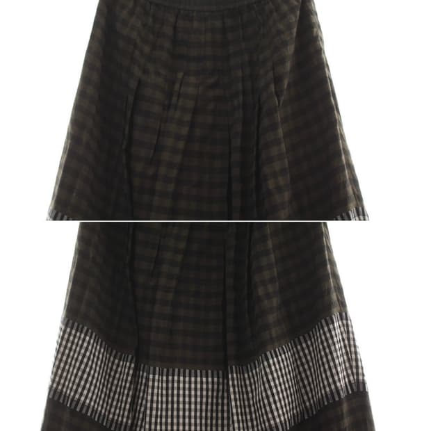 체크 롱스커트