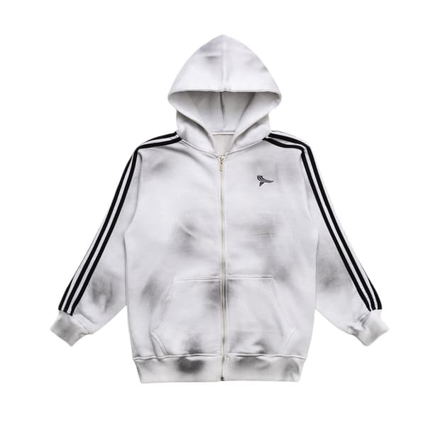 요리 스포츠 5 스트라이프 로고 집업 더티 화이트