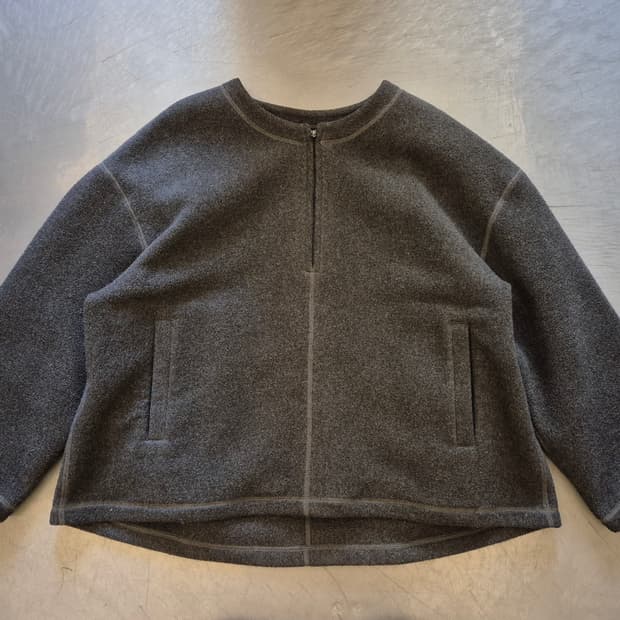 yoko sakamoto wool pullover zip-up