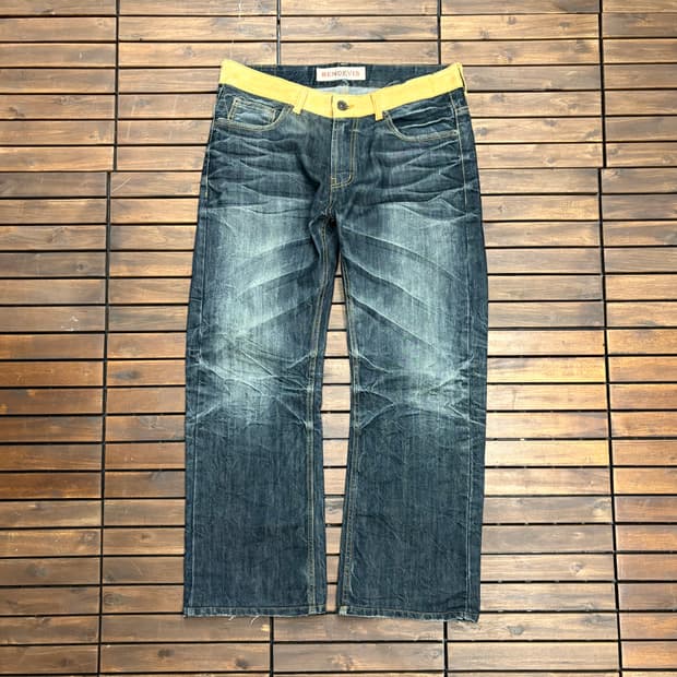 (34) 벤 데이비스 페이딩 흑청 데님 팬츠