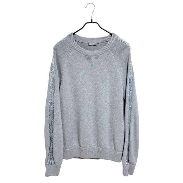 디올 오블리크 인서트 니트 그레이