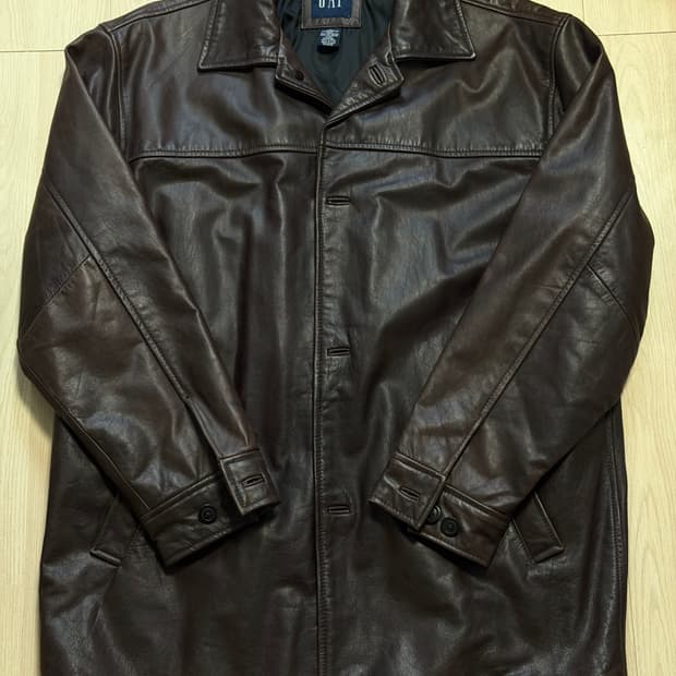 [L] 올드갭 레더 카코트 브라운