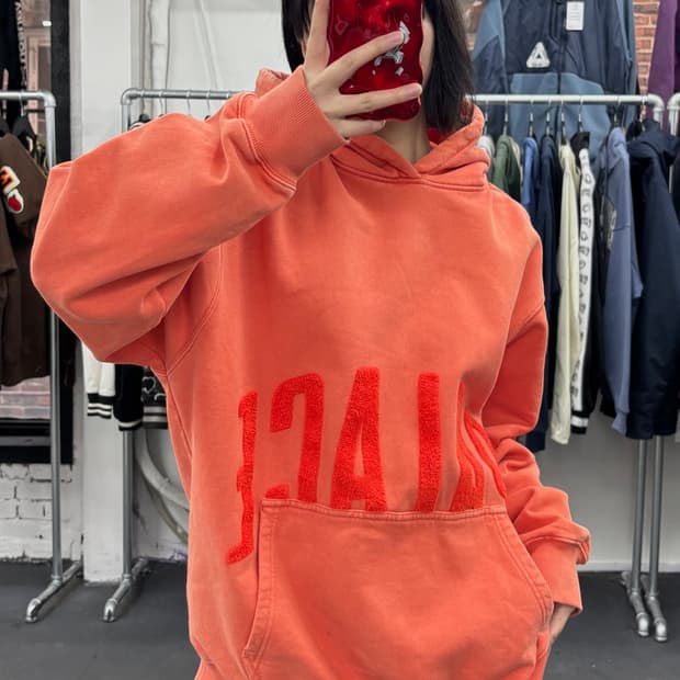 팔라스 플리스 빅로고 후드티