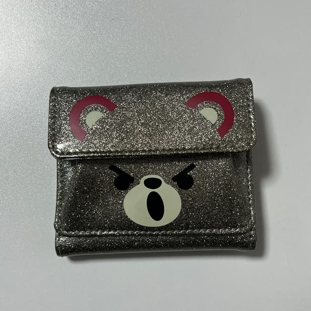 히스테릭 글래머 아카이브 반짝이 글리터 퍽베어 반지갑 똑딱이 포켓 지갑