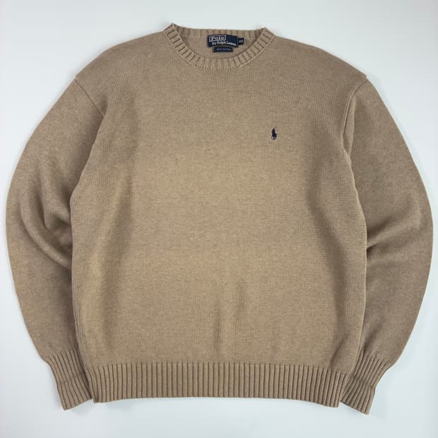 Polo 폴로 랄프로렌 오트 베이지 코튼 라운드 니트