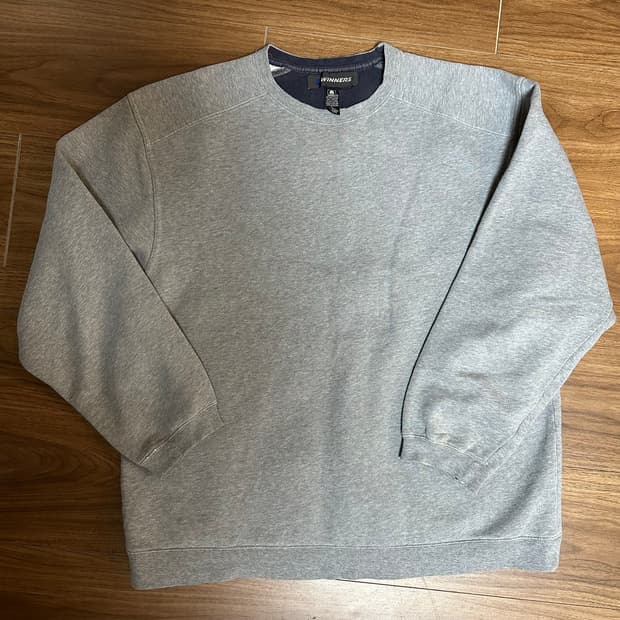 위너스 빈티지 맨투맨 스웻셔츠 그레이 라지 기모