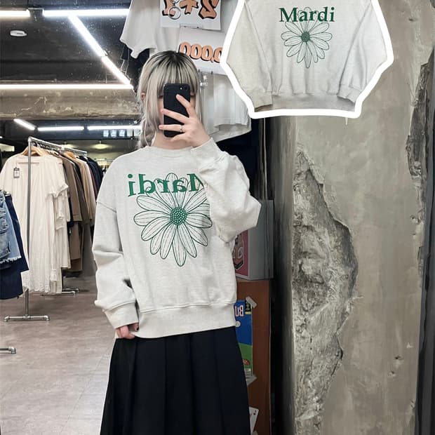 마르디 메크르디 맨투맨 백멜란지 #csz3858