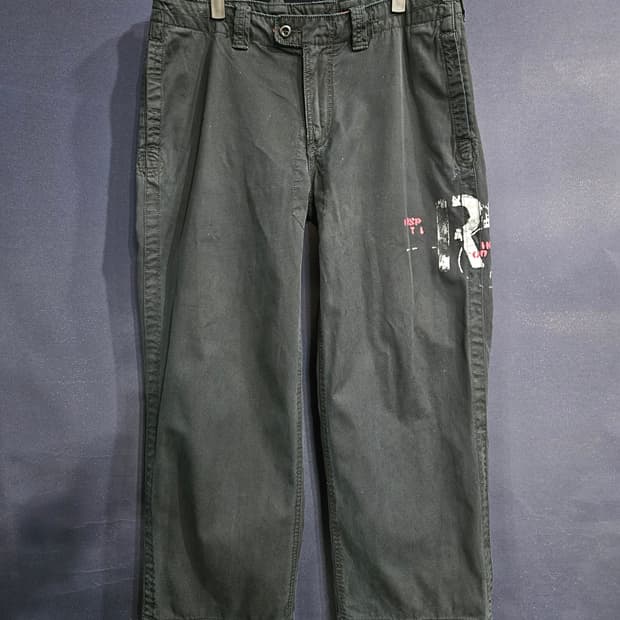 폴로 랄프로렌 블랙차콜 남성 허리 34 빈티지 퍼티그 팬츠 