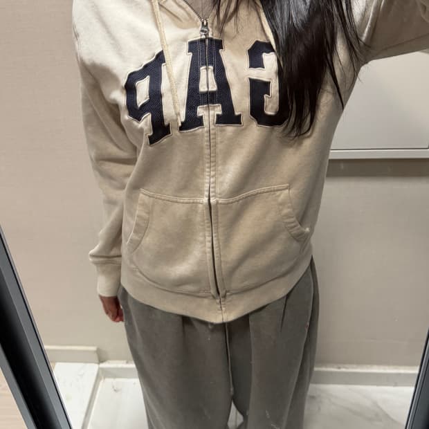 갭 아이보리 후드집업 s