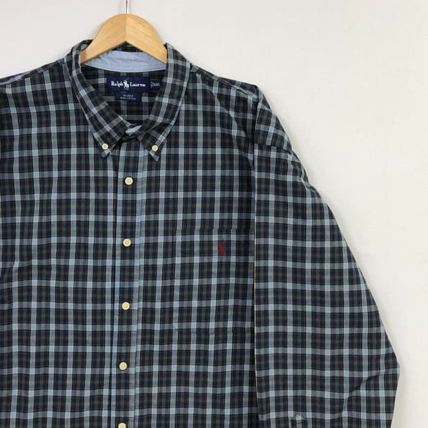 Xxl 폴로 체크 빅셔츠